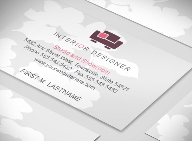 Interior Designer Home Decor Business Card Templates MyCreativeShop