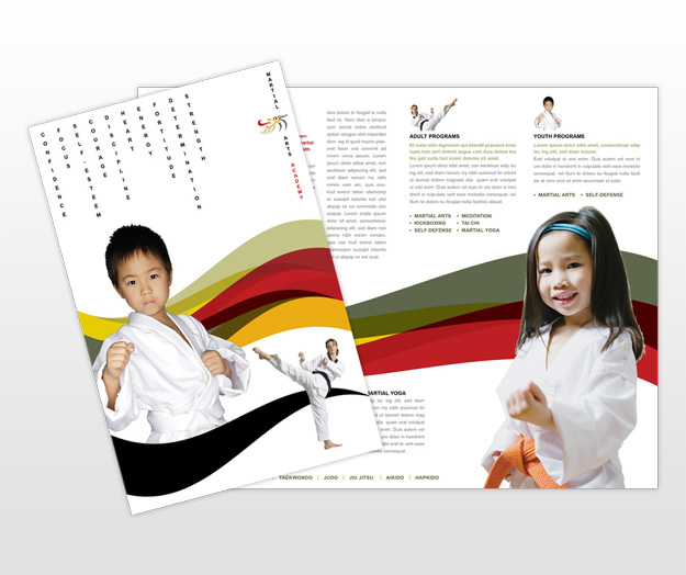Martial Arts Training Academy & School Brochure Templates