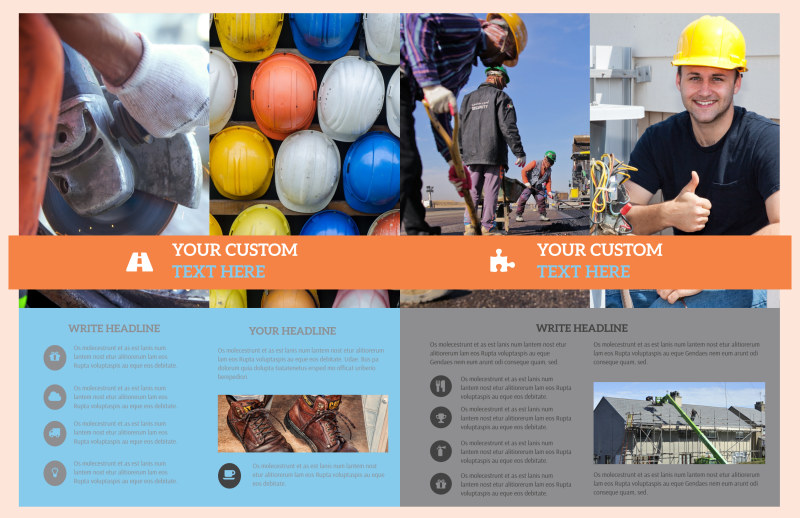 Construction Safety Bi-Fold Brochure Template 2