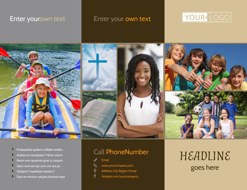Bible Camp Brochure Template | MyCreativeShop