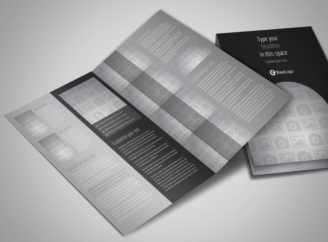 Blank Bi-Fold Brochure Template 10022LB