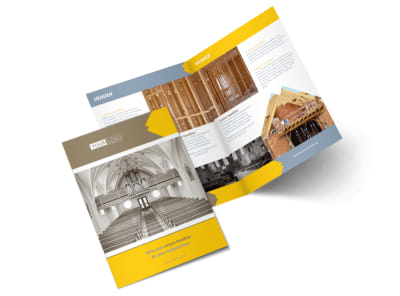 Church Construction Bi-Fold Brochure Template 2 preview