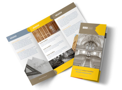 Church Construction Tri-Fold Brochure Template preview