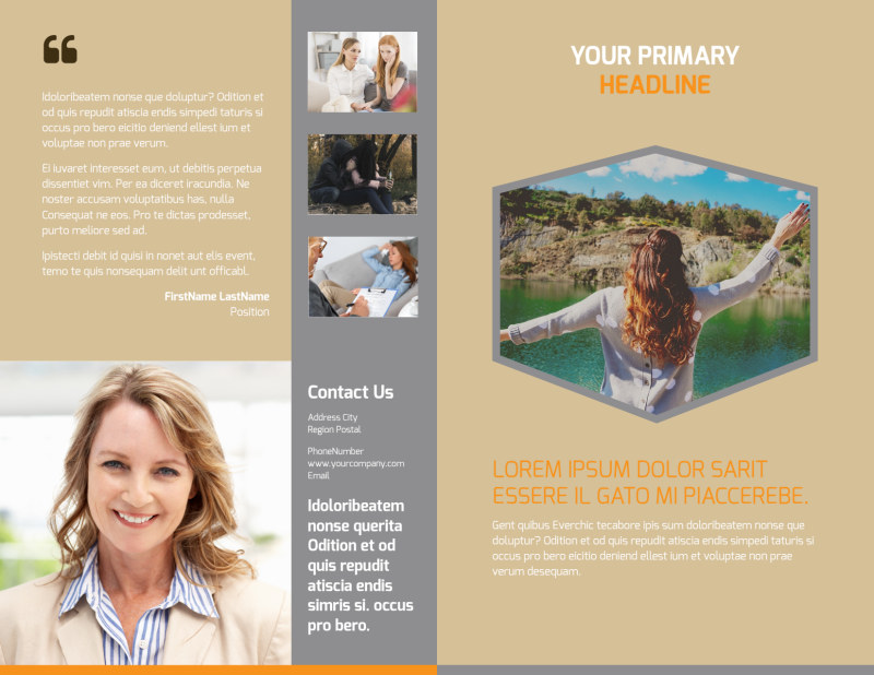 Addiction & Rehab Center Bi-Fold Brochure Template