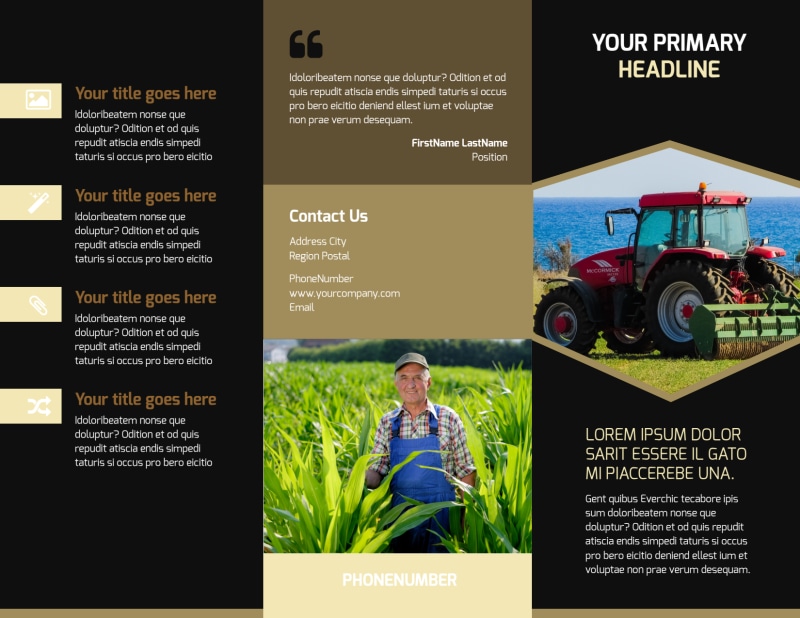 Farm Safety Awareness Tri-Fold Brochure Template