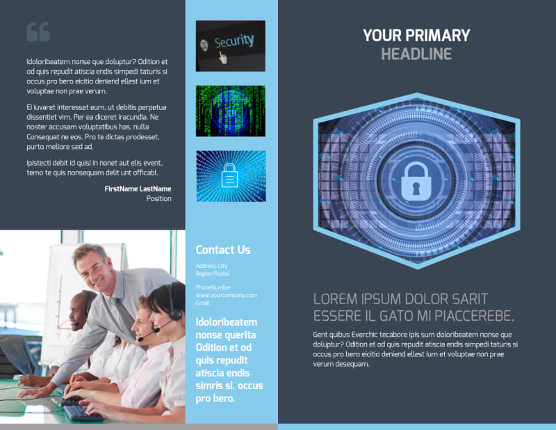 IS Security Bi-Fold Brochure Template