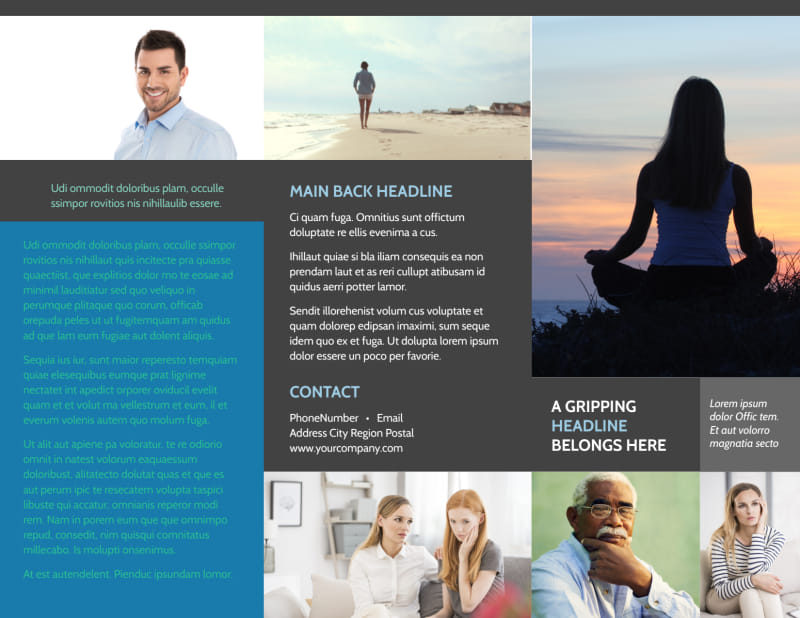 Addiction & Rehab Clinic Tri-Fold Brochure Template