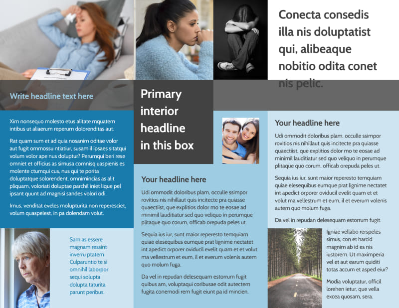 Addiction & Rehab Clinic Tri-Fold Brochure Template