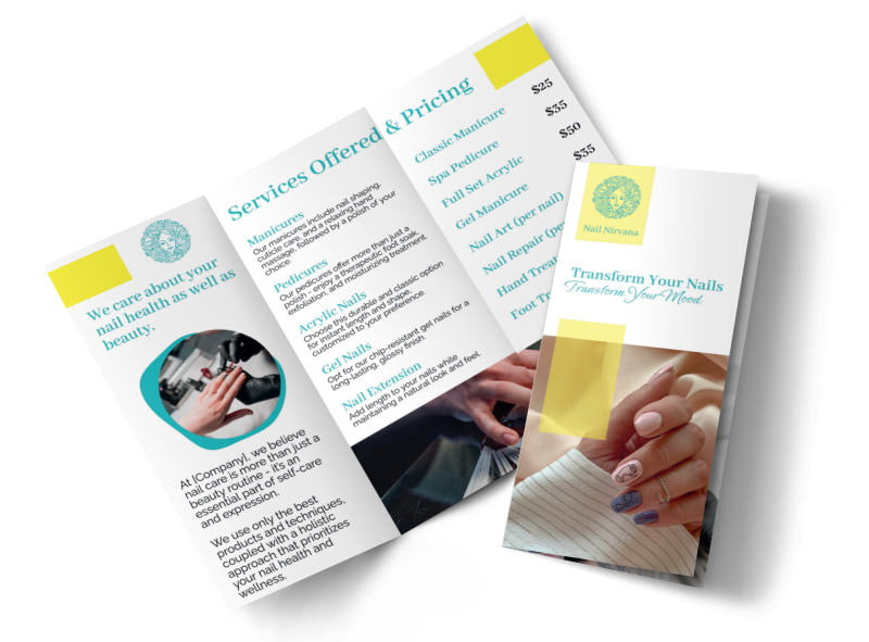 nail salon brochure template mycreativeshop pamphlet template
