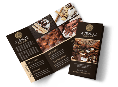 Chocolate Shop Tri-Fold Brochure Template