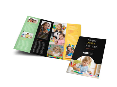 Child Care & Preschool Bi-Fold Brochure Template preview