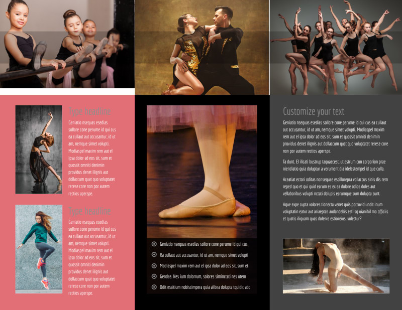 Dance Lessons Tri-Fold Brochure Template