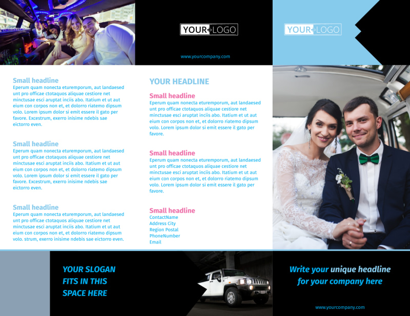 Limousine & Taxi Service Tri-Fold Brochure Template