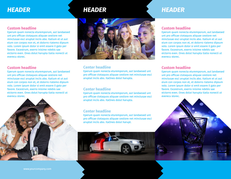 Limousine & Taxi Service Tri-Fold Brochure Template