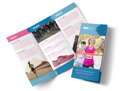 Healthy Running Club Tri-Fold Brochure Template preview