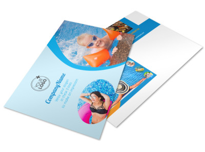 Looks Like Fun Pool Party Postcard Template preview