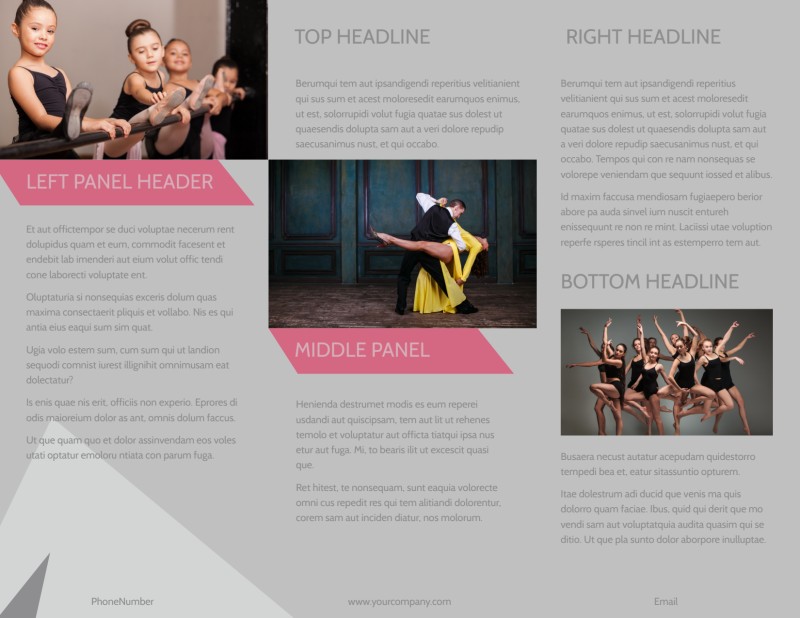 Dance School Brochure Design : How to make Tri-fold Brochure in ...