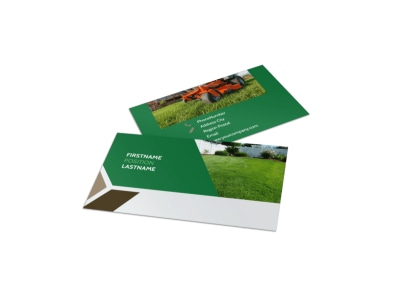 Green Lawn Care Business Card Template preview