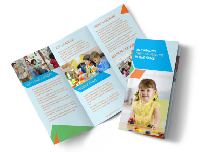 Fun Preschool Tri-Fold Brochure Template preview