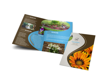 Landscape & Garden Store Bi-Fold Brochure Template preview