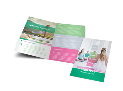 Fit Yoga Class Bi-Fold Brochure Template preview