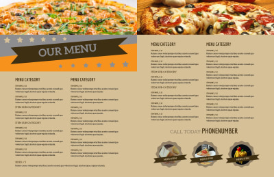 Pizza Shop Bi-Fold Brochure Template 2