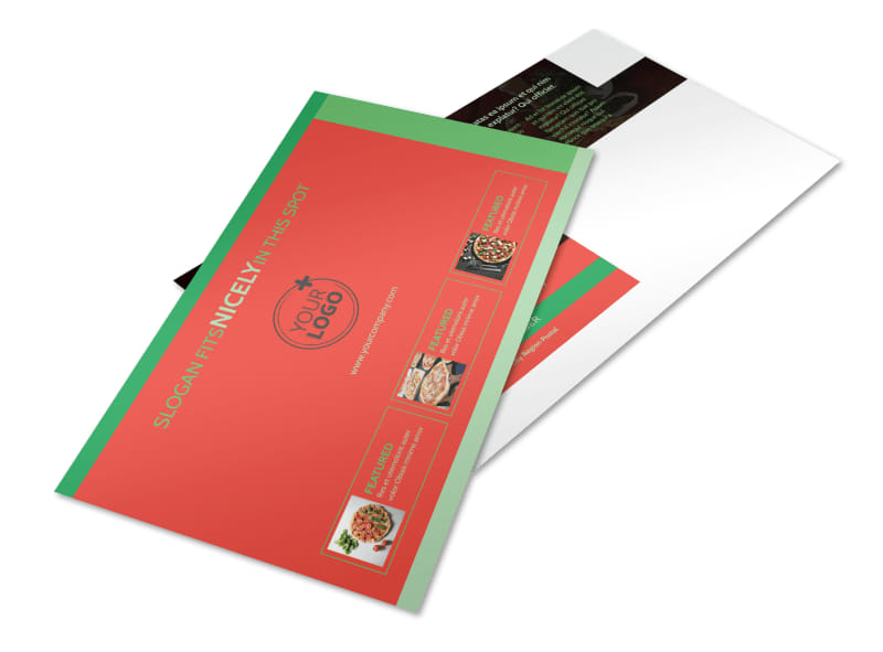 Pizza Restaurant Menu Postcard Template