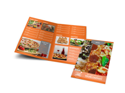 Pizza Menu Bi-Fold Brochure Template preview