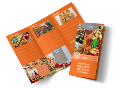 Pizza Menu Tri-Fold Brochure Template preview