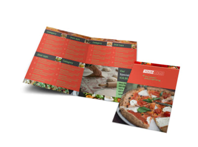 Delicious Pizza Menu Bi-Fold Brochure Template preview