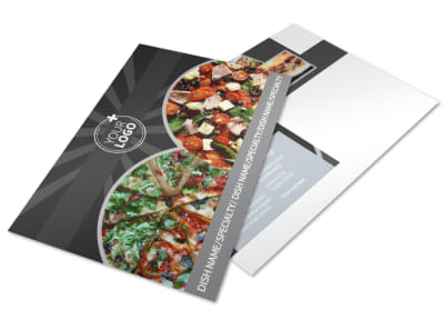 Awesome Pizza Restaurant Postcard Template preview