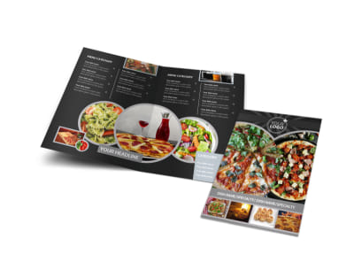 Awesome Pizza Restaurant Bi-Fold Brochure Template preview