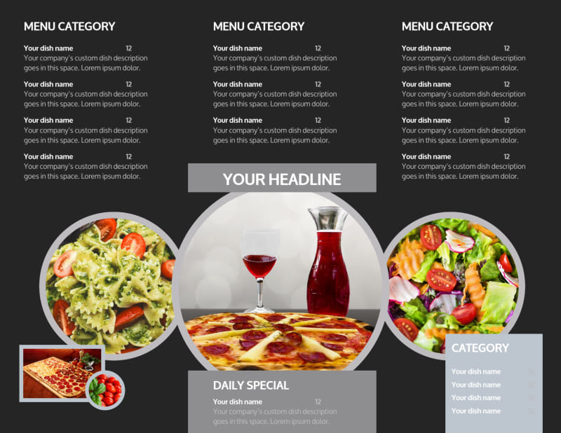 Awesome Pizza Restaurant Tri-Fold Brochure Template
