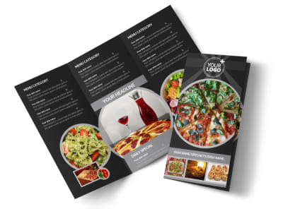 Awesome Pizza Restaurant Tri-Fold Brochure Template preview