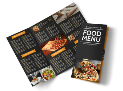 Famous Pizza Menu Tri-Fold Brochure Template preview