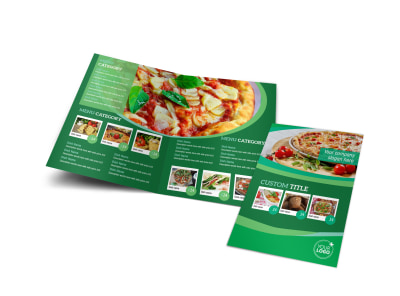 Italian Pizza Restaurant Bi-Fold Brochure Template preview