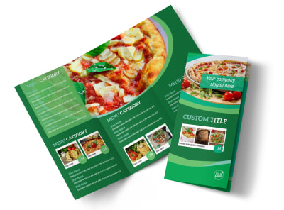 Italian Pizza Restaurant Tri-Fold Brochure Template preview