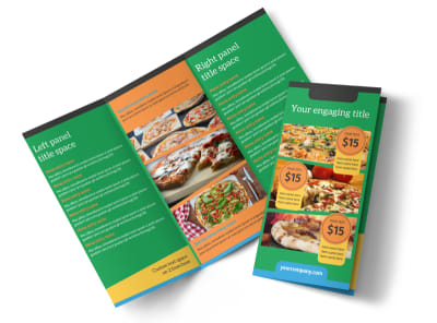 Yummy Pizza Restaurant Tri-Fold Brochure Template preview