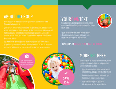 Children Party Fun Bi-Fold Brochure Template