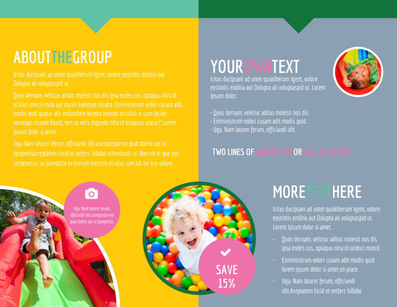Children Party Fun Bi-Fold Brochure Template
