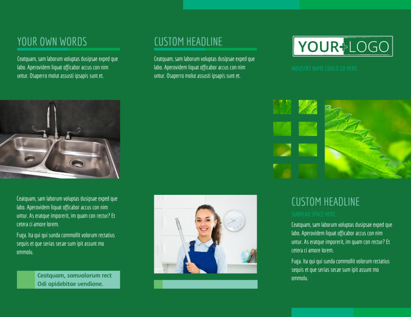 Go Green Cleaning Tri-Fold Brochure Template