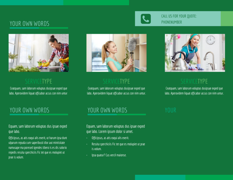 Go Green Cleaning Tri-Fold Brochure Template