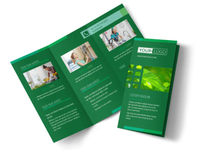 Go Green Cleaning Tri-Fold Brochure Template preview