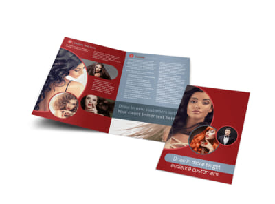 Fancy Hair Salon Bi-Fold Brochure Template preview