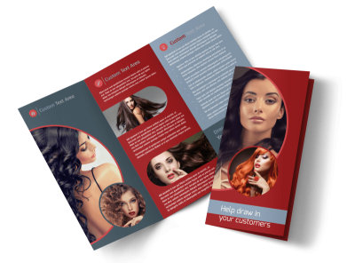 Fancy Hair Salon Tri-Fold Brochure Template preview