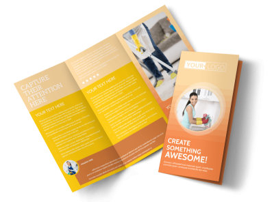 General Cleaning Services Tri-Fold Brochure Template preview
