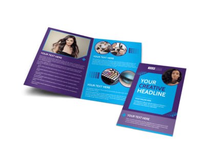 Beauty & Hair Salon Studio Bi-Fold Brochure Template preview