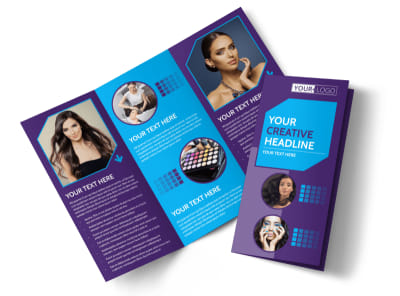Beauty & Hair Salon Studio Tri-Fold Brochure Template preview