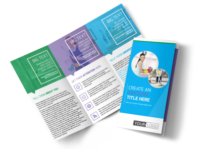 Top House Cleaning Service Tri-Fold Brochure Template preview
