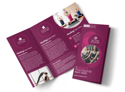 Core Yoga Fitness Tri-Fold Brochure Template preview
